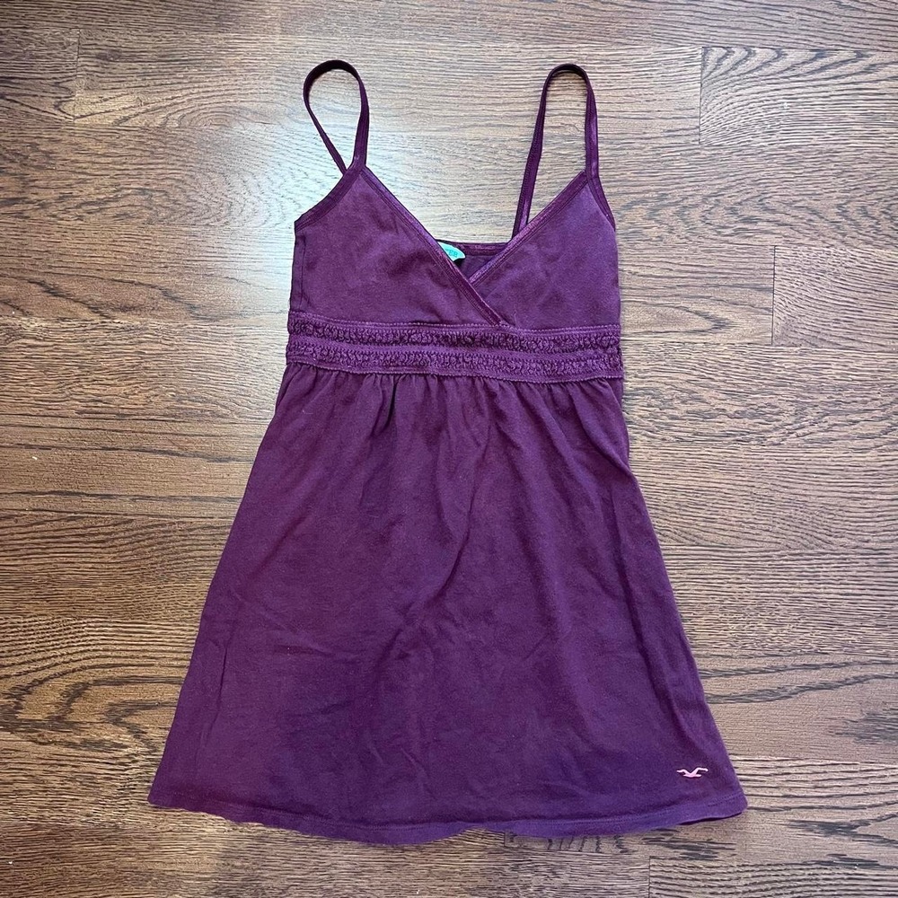 y2k vintage hollister burgundy babydoll tank top small